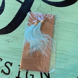 Blue feather earrings